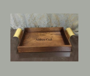 Plateau de service haut de gamme en acier inoxydable et poignée en agate pour la maison, hôtel et restaurant, ensemble de 2 pièces, plateau de service, plateaux de fruits - Product Image 6