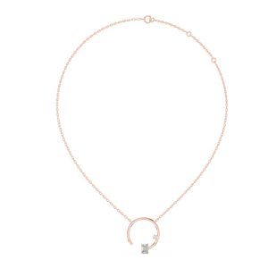 Colgante de oro rosa de 10 quilates con diamantes de ilusión esmeralda - Product Image 2