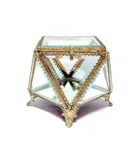 Boîte de terrarium en verre et laiton de haute qualité, style classique, pour la maison et le bureau, rangement de bijoux, taille et logo personnalisés, cadeau - Product Image 5