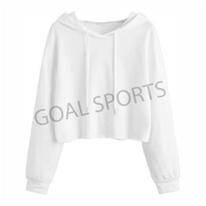 Nouveau sweat à capuche crop top personnalisé pour femme avec logo de l'acheteur Saison d'hiver Mode avant Logo Design offert par le Pakistan - Product Image 5