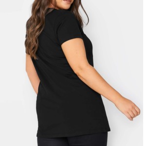 Camiseta de mujer de talla grande suelta de algodón transpirable Camiseta de mujer de Algodón 100% con tu propio logotipo - Product Image 2