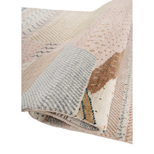 Tapis noués à la main en laine et soie de bambou à motifs géométriques Manchaha, rose et violet, pour usage domestique - Les-2938 - Product Image 2