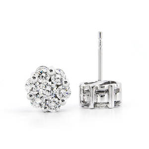 Pendientes de Diamantes de Laboratorio Certificados por AGI de 2.00ctw en Oro Blanco de 14kt - Product Image 4