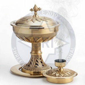 Brûleur d'encens Bakhoor en laiton artisanal de luxe SHREE RADHEY, en forme de palmier, écologique, 100% naturel, anti-odeur, design moderne, indien - Product Image 6