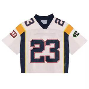 Buena calidad 100% poliéster sublimación impresa camisetas de fútbol americano cuello personalizado barato camisetas de fútbol americano - Product Image 6