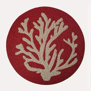 Nouvel arrivage de plaque de présentation en perles de verre faites à la main dessus de table design corail napperon élégant tapis et tampons en perles de verre - Product Image 1