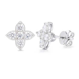 ต่างหูเพชรเม็ดเดี่ยว VVS Moissanite 925ทดสอบเพชรผ่านสไตล์แฟชั่น - Product Image 3