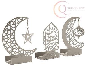 Elegante Decoración Metálica de Mesa para Ramadán con Diseño de Luna Creciente y Mezquita |   Duradero e Impermeable para Uso en Oficina y Hogar - Product Image 6