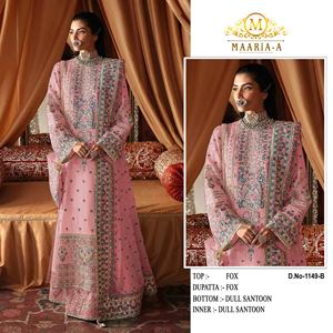 Venta al por mayor de ropa de proveedor indio de exportación paquistaní bordado pesado Salwar Kameez conjunto de traje para la venta a los mejores precios - Product Image 5