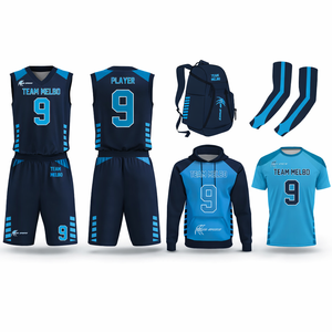 Tenues de basketball personnalisées par sublimation, vêtements de basketball, patch d'équipe, design tendance, ensemble de basketball personnalisé pour hommes - Product Image 1