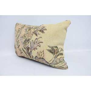 Oreiller en laine patchwork floral Kantha 16x24 pouces Coussin beige Coussin décoratif tissé et brodé Vintage Square Print - Product Image 4