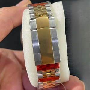 Montre mécanique automatique personnalisée à deux tons, glacée, blanche, en acier inoxydable de luxe, analogique, avec cristal saphir, mode masculine - Product Image 5