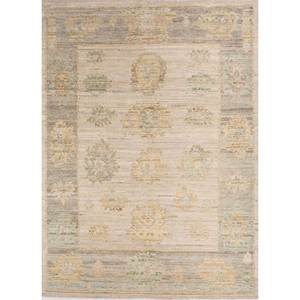 Tapis noués à la main Erbe 9x12 rectangulaires pour la maison, motif médaillon abstrait, pour couloir et entrée, faits à la main - Product Image 1