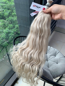 Extensions de cheveux vierges vietnamiennes ondulées naturelles 100g, prix de gros, en vrac, qualité supérieure, toutes couleurs, 60 cm - Product Image 3