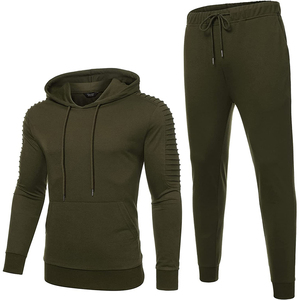Alta calidad Zip up Chándal Fabricante Personalizado Gris Jogger Set Dos piezas French Terry Hoodie Set Jogging Suit - Product Image 1