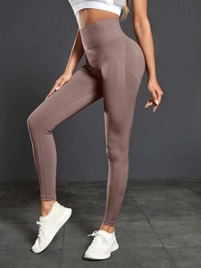 Custom Logo Women's New Style Fashionable High-Waist Gym Workout Yoga <b>Leggings</b> Casual Seamless Cotton/Bamboo Fiber - Product Image 6