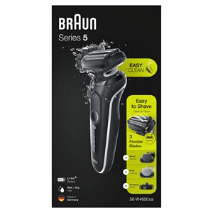 Rasoir électrique 200g à double lame rotative, étanche IPX7, mini rasoir allemand lavable pour le visage, avec têtes de rechange - Product Image 3