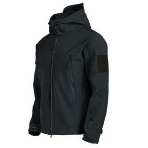 Vente en gros veste softshell imperméable à glissière avec logo brodé personnalisé manteaux en polyester veste coupe-vent pour hommes - Product Image 5