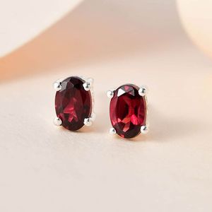 Joyería hecha a mano de Plata de Ley 925, pendientes de corte ovalado de granate Natural con piedras preciosas de moda de circón para regalo de fiesta de aniversario - Product Image 1