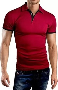 Vente en gros de polos de golf de haute qualité pour hommes en coton et polyester nouveau style de tissu respirant imprimé à manches courtes pour le sport - Product Image 3