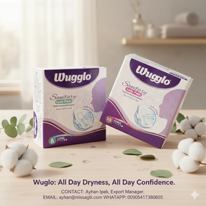 Serviettes hygiéniques jetables WUGLO en coton biologique doux, respirantes, super absorbantes, avec protection anti-fuites, à ailettes, pour adultes, taille régulière - Product Image 4