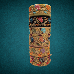 Vibrant Colorful Floral <b>Embroidered</b> <b>Tulle</b> Lace Trim Intricate Design for Wedding Fashion & Home Decor Crafting - Product Image 1