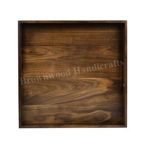 Direct Factory Supply Custom Pine <b>Wood</b> Serving Tray with Handles <b>Large</b> Square Rectangle Design Online Sellers at Wholesale Price - Product Image 6