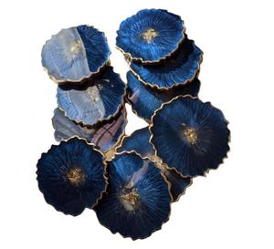 Custom Resin <b>Coaster</b> Set with Golden Accent Handmade Epoxy <b>Drink</b> <b>Coasters</b> Tea and Beverages at Wholesale Prices - Product Image 1