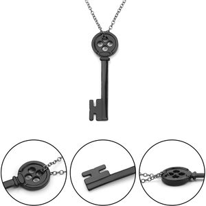 Horror Anime Film Film nero chiave collana con 2 pezzi collana con bottoni Vintage maglione Cosplay alla moda collane con ciondolo - Product Image 2