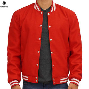 Veste universitaire en laine à séchage rapide pour hommes, bombardier Letterman automne hiver avec col montant, livraison en gros par avion, meilleure qualité personnalisée - Product Image 1