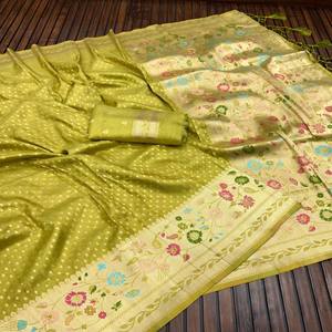 Saree en soie Designer Tussar Munga Paithani avec tissu Dayebal pur et Jari lourd Idéal pour les détaillants de mode ethnique haut de gamme - Product Image 2