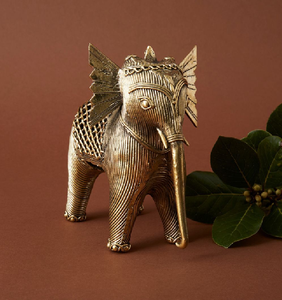 Ornate Brass Elephant <b>sculpture</b>, Symbol of wisdom and strength. Available at wholesale prices - Product Image 1