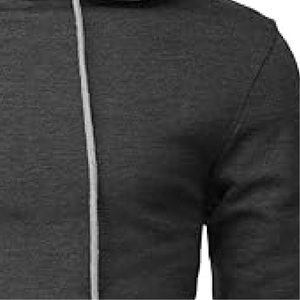 Sudadera con capucha gris carbón de dos tonos para hombre, estilo casual urbano, con capucha ajustable con cordón. - Product Image 5