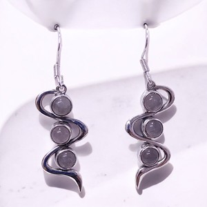 Handmade <b>Sterling</b> <b>Silver</b> Round Turquoise <b>Hoop</b> Bezel <b>Earrings</b> Designer Gemstone Jewelry Boxed Gift For Her Today - Product Image 1