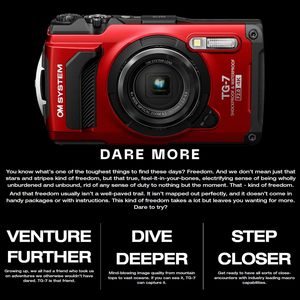 กล้องแอคชั่นดิจิตอล TG-7 12MP เลนส์ F2.0 พร้อมโปรเซสเซอร์ภาพ TruePic VIII สีแดง ชุดรวมแบตเตอรี่ Li-Ion แบบชาร์จได้ - Product Image 5