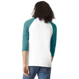 T-shirt à manches longues respirant raglan style baseball T-shirt à manches longues 100% coton - Product Image 5