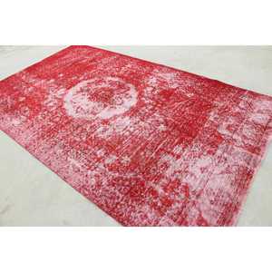 Tapis turc vintage 5,8x9,6 pi (177x294 cm), tapis à motifs floraux rouges - Product Image 4