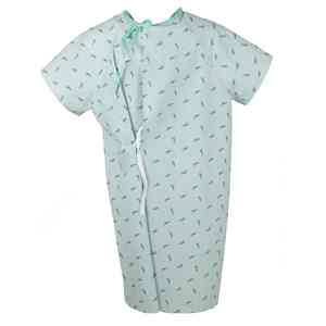 Robe de patient d'hôpital à manches courtes et épaules dénudées OEM, ajustement confortable, vêtements de sécurité - Product Image 5
