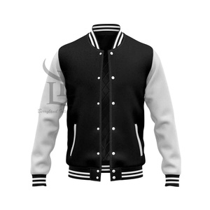 Chaqueta de cuero personalizada 2025 negra chaqueta de béisbol amarilla fabricante vendedor a granel 4xl bombardero chaqueta de cuero Varsity al por mayor - Product Image 1