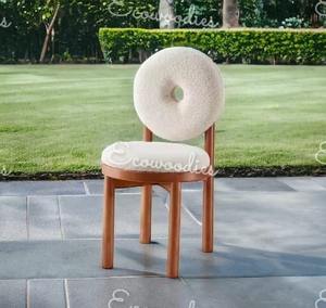Estilo moderno Silla redonda de madera única con acento Restaurante Hotel Silla de ocio de lujo Silla de comedor de madera maciza - Product Image 5