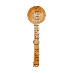 Cucharón redondo de madera de neem resistente, utensilio seguro para alimentos para servir y cocinar, sin usar productos químicos - Product Image 4
