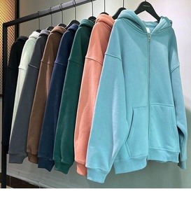 OEM al por mayor sudaderas con cremallera completa de peso pesado en blanco de algodón polar de alta calidad Sudadera con capucha personalizada impresa bordada Sudadera con capucha Zip up - Product Image 2