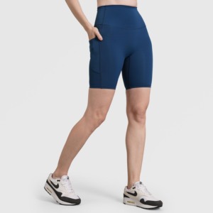 กางเกงขาสั้น Align Sporty Teal ไซส์ XS ผ้าสแปนเด็กซ์และโพลีเอสเตอร์ลายร้อนแรง พร้อมโลโก้สั่งทำพิเศษ เอวยางยืด ทรงเข้ารูป - Product Image 1