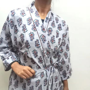 Indian hand block cotton long wear bath robe <b>kimono</b> woman and man stylish <b>beach</b> <b>cover</b> <b>up</b> <b>kimono</b> floral printed printed <b>kimono</b> on - Product Image 6