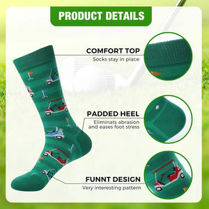 Chaussettes de golf VN Factory Crew, motif jacquard de dessin animé, antibactériennes, antidérapantes, séchage rapide, respirantes, sportives, de haute qualité - Product Image 5