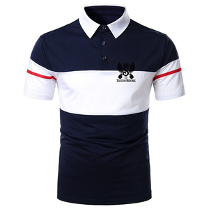 เสื้อโปโลลำลองสำหรับผู้ชายเสื้อยืดติดกระดุมคอวีแนวธุรกิจเสื้อสีเข้ากันกับสี - Product Image 6