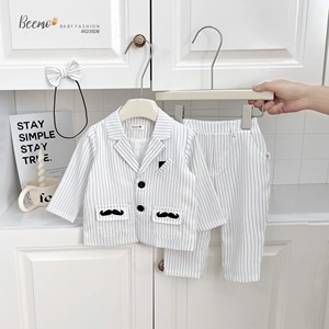 Traje de invierno a rayas de 2 piezas de alta calidad bordado recién llegado 1-7 años bebé niños de talla grande ropa de fiesta al por mayor - Product Image 4