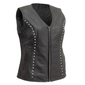 Chaleco de Lona y Cuero Personalizable OEM, Tejido, Estilo Urbano, Nuevo, Moderno, Ligero, Color Sólido, Impermeable, Ropa Exterior para Mujer - Product Image 1