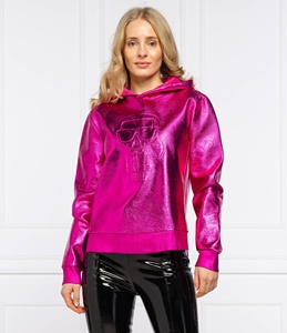 เสื้อฮู้ดครอปผู้หญิง เสื้อพูลโอเวอร์ลำลองทรงหลวม ผ้าโฮโลแกรมแบบเปียก เสื้อฮู้ดมีฮู้ดแบบเมทัลลิก เสื้อครอปท็อปสำหรับออกงานกลางคืน - Product Image 1