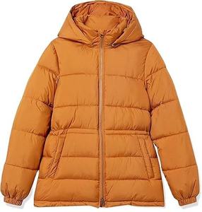 Vente en gros OEM brut respirant matelassé bouffant couleur Tan nouveau Design mode de luxe rembourré hiver femmes manteau vestes capuche amovible - Product Image 2
